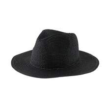 1 件男女通用爵士太阳帽，巴拿马平顶草帽沙滩帽
