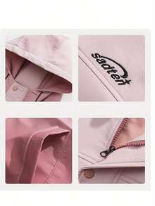 Stylish Gradient Windproof Jacket For Women, Perfect For Casual Wear In Autumn And Winter - Hồng - Xem 4