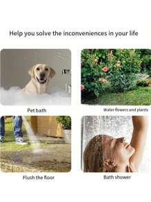 1 Stück multifunktionaler Handbrausekopf, hergestellt aus ABS-Material, mit Vollkörpereinstellungen, Schnellverbinder, tragbarer Wasserhahn-Sprühkopf, geeignet für Wohnmobile, Haustiere, Katzen & Hunde Baden, einfache Installation