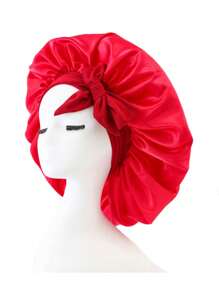 1 Piece Adjustable Satin Nightcap Strap - Soft And Comfortable Hair Cap For Men And Women, Elastic Strap Design, Comfortable Feel, Polyester Material, Perfect For Night Or Styling Back To SchoolHair Bonnet