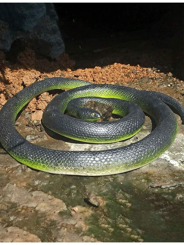 1pc Realistic Rubber Fake Snake Toy, Prank Scary Garter Snake Prop