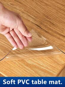 1 Pack Clear Table Cover 1mm – Waterproof PVC Protector, Heat-Resistant & Easy To Clean, Non-Slip Transparent Desk Mat For Dining Table, Coffee Table, Office & Kitchen Use