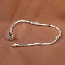1 Stück ikonischer Moment Schlangenketten Charm Armband, 925er Silber beschichtet, passend für alle Charm Schlangenketten Armbänder, Schmuck für Frauen zu Valentinstag, Muttertag, Geburtstag, Weihnachten