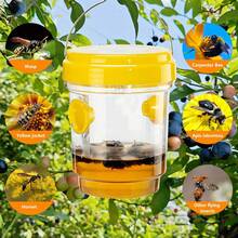 Clear Plastic Outdoor Insect Trap With Yellow Lid - No Power Needed, Effective For Catching Fruit Flies, Wasps, And Aphids, Transparent Design For Easy Monitoring, Flying Insect Trap - Multicolor - View 4