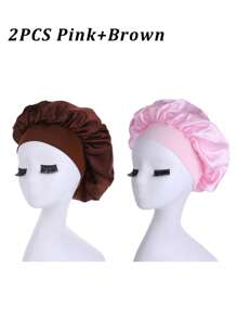 Bonnet de soie pour dormir, bonnets à cheveux en satin, bonnet de nuit en soie à bande élastique douce, enveloppement de cheveux en soie pour cheveux bouclés, idéal pour préserver les boucles pendant la nuit, bonnets de douche toutes saisons, confortable pour les patients en chimiothérapie, décoration de salle de bain d'été, bonnet de cheveux pour la rentrée scolaire