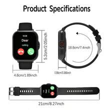Full Touch Sports Smart Watch - TFT Full Touch Screen, USB Rechargeable, With Wireless Calls And Message Reminders, Weather Updates, Multiple Sports Modes, Sports Tracking Devices, Unisex, Remote Camera And Music Life, Perfect Gift Choice For Friends, For IPhone And Android - 黑色 - 查看 3