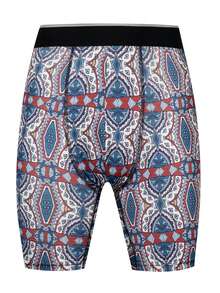 Men's Elastic Allover Print Boxer Briefs, Comfortable Holiday Wear - Dusty Blue - View 1