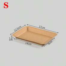 50pcs Disposable Paper Plates, Kraft Paper Plates, Trays For Food, Small Plates, Plates For Snacks, Barbecue Trays, Fruit Trays, Potato Chips Trays, Hamburger Snack Plates - Kraft Paper - View 15