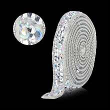 4 Rolls Resin Rhinestone Bling Ribbons Self Adhesive Diamond Crystal Ribbon Roll Glitter Resin Diamond Belt Ribbon For DIY Art Crafts - Multicolor - View 8