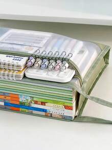 2-Layer Subject Organizer Bag, A4 Size Transparent Mesh Zipper File Folder Bag, Suitable For Elementary, Middle, High School Students, Large Capacity For Textbooks, Notebooks, Assignments, Upgraded Craftsmanship, Zipper Style Randomly Sent, Sewing Thread Color May Vary Slightly But Quality Is The Same, Won't Affect Usage