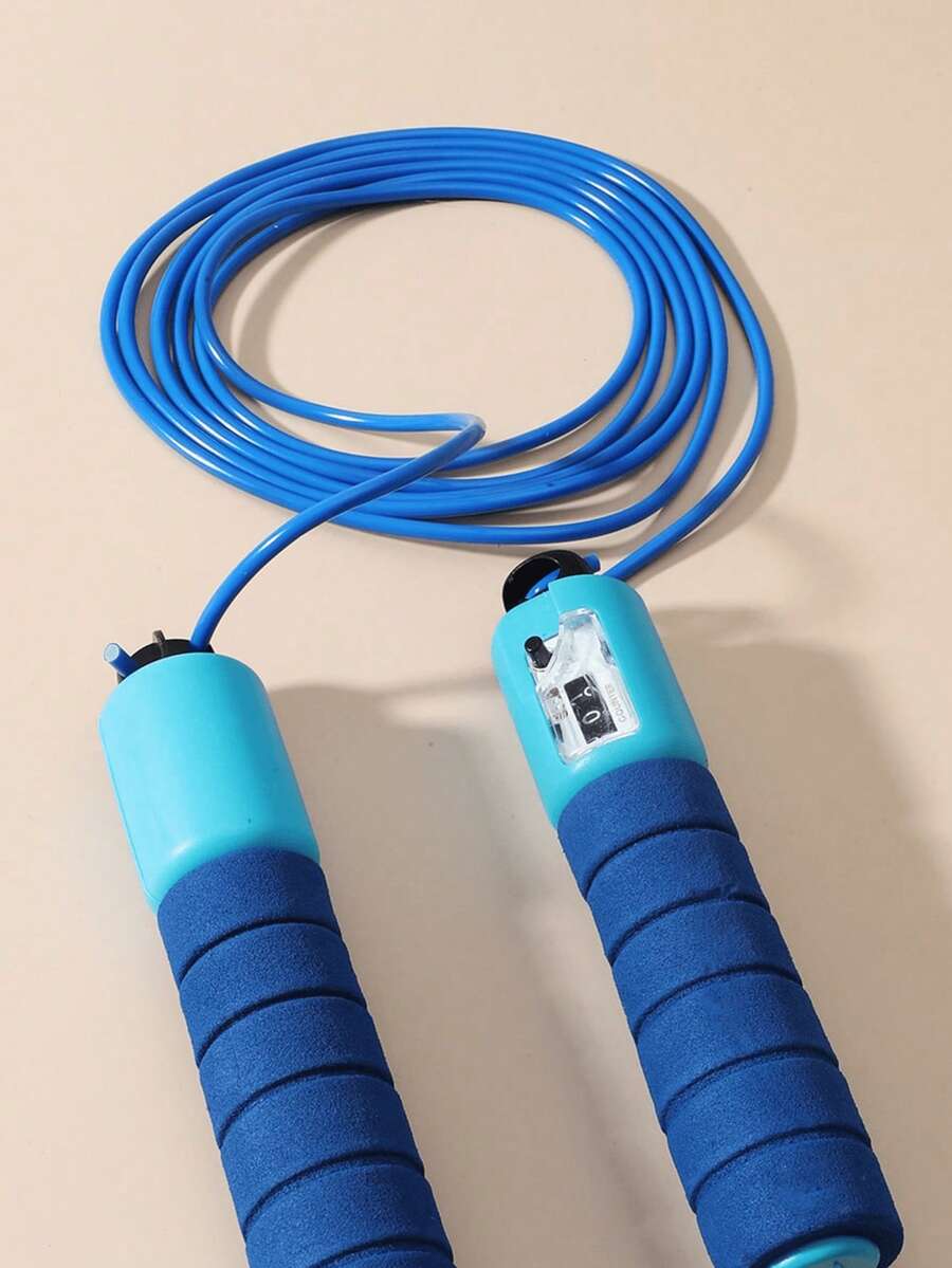 1pc Professional Counting Jump Rope For Fitness Gym Accessories - Blue - View 1