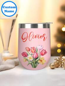 Personaliza esta 1 pieza de termo de acero inoxidable de 12 onzas con botella de agua deportiva con cualquier texto personalizado, nombre/iniciales para hacer un regalo perfecto. Ideal para una despedida de soltera, fiesta de cumpleaños o cualquier evento. - Multicolor - Ver 6