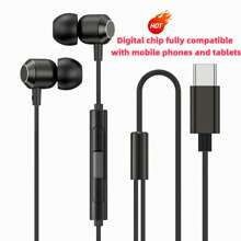 1.2M The Digital Chip Is Fully Compatible With Both Mobile Phones And Tablets, And Wired Headphones Can Be Used Type C 3.5mm HiFi Soundproof Heavy Bass In-Ear Wired Headphones For Sports, Mobile Phone, Computer, Gaming Earbuds For VIVO OPPO Sam Sung Hua Wei Xiao Mi Fruit All 7 8 9 XS 14 15 16 Pro Max