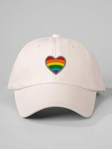 1pc Embroidered Heart Washed Baseball Cap, Adjustable Outdoor Casual Sun Hat, Suitable For Spring Autumn Travel, Fashion Versatile Sunshade, Men's Y2K Style Cap - Baseball Cap - View 6