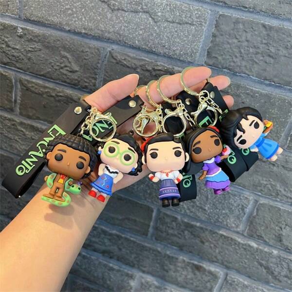 Disney Chaveiros com tema de anime Encanto, bonecos fofos de silicone com desenho animado, mochilas decorativas, pingentes, chaves de carro, joias, enfeites, Natal, Dia dos Namorados, presente de aniversário, mochila para escola