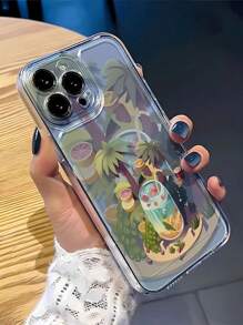Funda de teléfono con diseño de árbol de coco y patrón de frutas de verano de PlantSummer, con protección completa y a prueba de golpes adecuada para iPhone 16/15/15Pro/15ProMax/14/13/12/11/X/7/8, un gran regalo para amigos y novias