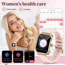 SIEMORL LIGE女士智能手表月经期、久坐、闹钟、喝水提醒、播放音乐、智能通话、跑步计时、运动追踪、自定义表盘、定期拍照和时尚休闲智能手表 - 黑色 - 查看 5