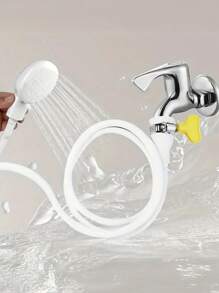 1 Stück multifunktionaler Handbrausekopf, hergestellt aus ABS-Material, mit Vollkörpereinstellungen, Schnellverbinder, tragbarer Wasserhahn-Sprühkopf, geeignet für Wohnmobile, Haustiere, Katzen & Hunde Baden, einfache Installation