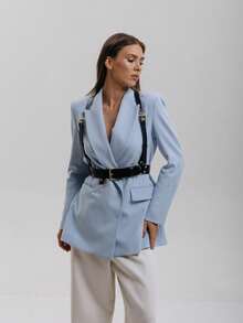 Women's Fashionable Minimalist Body Chain Belt, Gothic Style Circular Decor Adjustable Fashion Accessory, Suitable For Daily Wear - Black - View 8