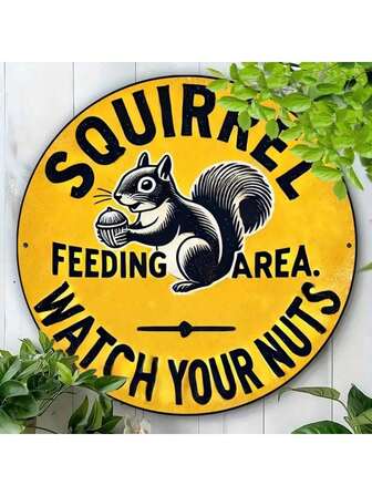 7.87 นิ้ว ป้ายพื้นที่ให้อาหารกระรอกเหล็กวินเทจ - ของตกแต่งผนังเตือนตลก, 1 ชิ้น, พิมพ์แบน 2D, ของตกแต่งบ้าน, ของตกแต่งห้องนอน, ของตกแต่งผนัง, ของตกแต่งงานปาร์ตี้, ของตกแต่งสวนกลางแจ้ง, เหมาะสำหรับเป็นของขวัญ, ตำแหน่งรูแบบสุ่ม