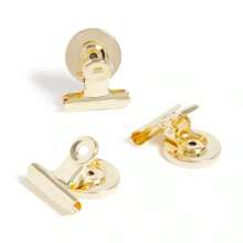 U Brands 3ct Magnetic Bulldog Clips Gold: Fridge & Locker Magnets, Metal Stationery Clips, Office Fasteners
