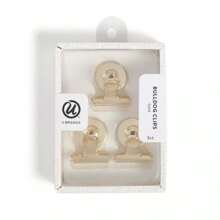 U Brands 3ct Magnetic Bulldog Clips Gold: Fridge & Locker Magnets, Metal Stationery Clips, Office Fasteners