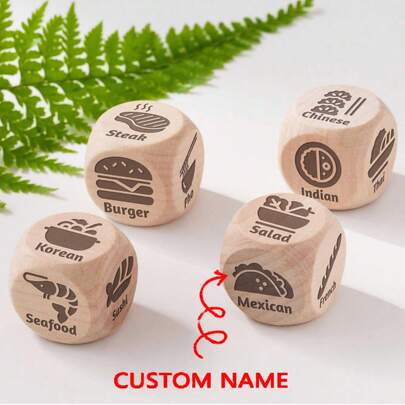 Customized Food Delivery Dice, Personalized Couple's Gift, Dinner Decision Dice, Anniversary Gift, Valentine's Day Couple's Gift, Personalized Gift