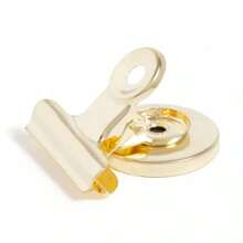 U Brands 3ct Magnetic Bulldog Clips Gold: Fridge & Locker Magnets, Metal Stationery Clips, Office Fasteners