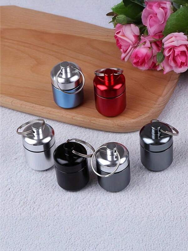 1/3Pieces Waterproof Pill Box Portable Pill Box Aluminum Alloy Sealed Waterproof Canister, Outdoor Travel Pill Storage Refill Box, Suitable For Outdoor Cycling, Camping, Hiking And Other Activities
