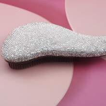 1pc Rhinestone Massage Hair Comb, -Free Detangling Brush With Air Cushion, Portable For Travel & Holiday, Wedding, Birthday, Party, Gift, Diamond Decor, New Year, Valentine, Festival