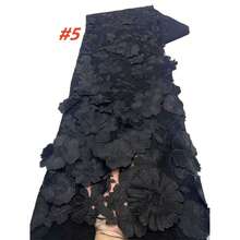 Tela de encaje 3D de flor de red estilo africano-francés 2025, de alta calidad, con bordados de lentejuelas nigerianos, para vestidos de fiesta y noche - Multicolor - Ver 10