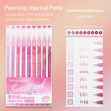 1 Box 9 Colors High Capacity Drawing Pens: Multi-Colors, Gel Ink, Suitable For Student Journals, Scrapbooking, Graffiti Coloring, Highlighter Marker Pens, Great For Office, Thanksgiving, Christmas, Back To School Season