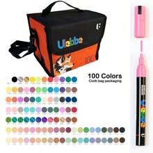 1pc Acrylic Marker Pen, 120/100/80/60/48/36/24/12 Colors, Valve Tip, Waterproof Layerable Colored Pens, Fade-Resistant, Non-Bleeding, Suitable For Sketching, Art Students, DIY Drawing And Coloring Back To School
