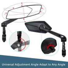 2 pièces Miroir rétroviseur pliant pour vélo de montagne, vélo de route. Miroir plat HD pour automobile. Accessoires de conduite.