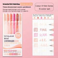 6 Colors Languo Feutre Acrylique Paint Markers Pens Stationery Acrylic Gel Pen 1.0mm For Rock Ceramic Glass Wood Drawing Writing Art School Supplies