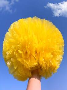 1 pieza Pompón sólido mate de color, Pompones de animación para baloncesto, deportes, danza, competiciones de gimnasia, actuaciones de baile cuadrado, decoraciones de actividades en equipo, adecuado para diversos eventos escénicos, Pompón de doble cabeza
