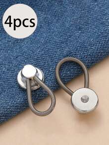 4 Metal Spring Extension Buckles, Enlarged And Detachable, Suitable For Collars, Elastic Shirts, Jeans - Multicolor - View 7