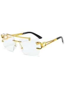 4 Pieces Frameless Fashion Glasses For Women, Black Fashion Glasses For Men, Y2k Fashion Glasses, Carnival Eyewear, Suitable For Sports, Traveling, Festival Wear, Beach, Driving, Going Out Wear, Vacation, Street, Sport Style, Fishing, Street Wear With Accessories, Outdoor Activities, Party, Summer Vacation Beach Festival Accessories,