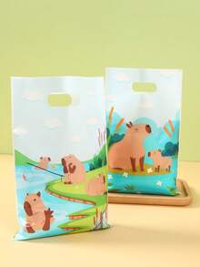 10/25Pcs Capybara Theme Gift Bag,Beaver Gift Wrapping Bag,Tote Bag,Gift Packaging Bag,Storage Bag,Capybara Party Favor Bag,Wedding Supplies,Bridal Shower Favors,Babyshower Decor,Gender Reveal Party Supplies,Birthday Party Favors,Holiday Celebrations Supplies, Event Accessories - Capibara - View 8