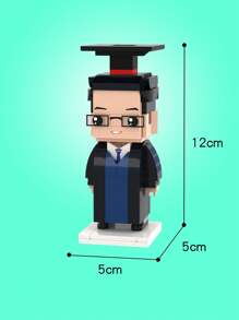 1pc Custom Brick Figure, Personalized Graduation Gifts Brick Figures, Class Of 2025 Memorabilia, Custom Head Brick Figures Personalized Bachelor Of Arts Uniform Brick Figures