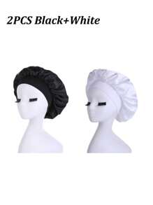 Bonnet de soie pour dormir, bonnets à cheveux en satin, bonnet de nuit en soie à bande élastique douce, enveloppement de cheveux en soie pour cheveux bouclés, idéal pour préserver les boucles pendant la nuit, bonnets de douche toutes saisons, confortable pour les patients en chimiothérapie, décoration de salle de bain d'été, bonnet de cheveux pour la rentrée scolaire