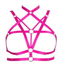 Plus Size Gothic Lingerie Accessories Hollow Out Lace Up Bras Sexy Body Harnesses Suitable For Music Festivals Parties Rock Carnival - Multicolor - View 11