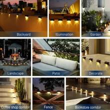 12/24 Pieces Solar Fence Lights - Outdoor Deck & Ladder Lighting With Warm White Glow, Easy To Install, Suitable For Garden, Patio, Patio & Passage, Patio Decorative Lights IP55
