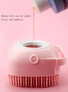 1pc Silicone Bath Brush With Liquid Dispenser, Exfoliating Back Scrubber, Pet Grooming Brush For Dogs & Cats