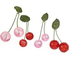 Cherry Disco Ball Decor, Double Mirror Ball Cherry Decor For DJ Club Stage Bar Party Wedding Holiday Decoration Home Decor
