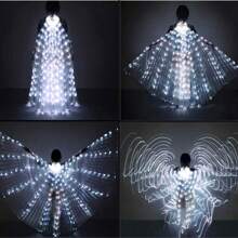 LED Light-Up Multicolor Wings And Cape (1 Piece) - Stage & Party Accessories With Colorful Glow - Multiple Colors Available - Battery-Powered - Ideal For Festivals, Weddings & Celebrations