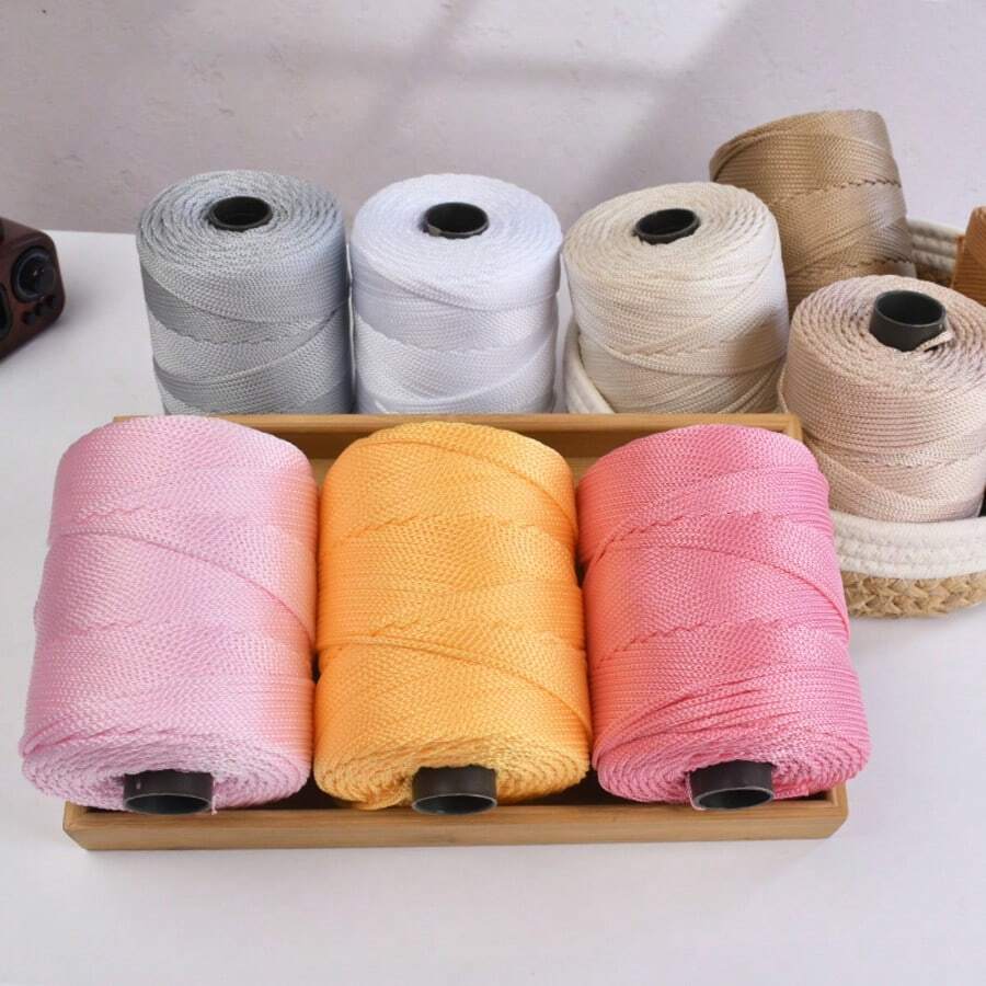 1 Pieza de Cuerda de Poliéster Crochet Bolsa Cuerda Macrame Hilo Crochet Regalo para Tejedores Hilo para Hacer Sombrero DIY, Bolso, Suéter, Sombrero