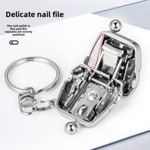 1 Pc Mini Wallet & Nail Clipper, Stainless Steel Foldable Portable Cute Nail Care Tool With Keychain, Can Be Hung On Backpack Handbag
