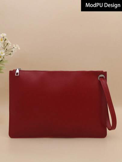 New Fashion Solid Color Clutch Bag, Suitable For Parties, Outings, Shopping And Daily Use. Can Store Coins, Phones, Also Can Be Used As A Work Bag For Office Ladies, College Students And Working Women, Elegant For Ladies