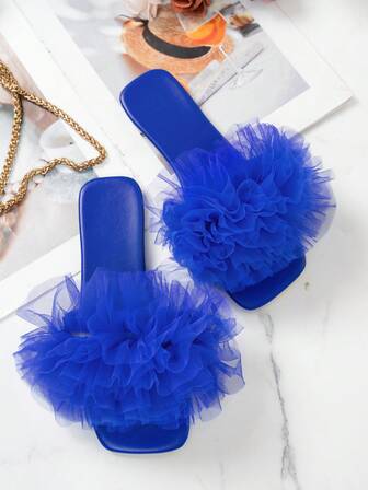 Plus Size Wide Width Women's Square Toe Flat Sandals, Slide Sandals, Suitable For Fashion Parties, Gatherings, Daily Wear, Multifunctional Plus Size Sandals, Charming Wide-Fit Sandals